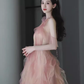 Lovely A line Pink Tulle Long Prom Dress B653