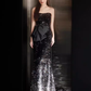 Lovely Mermaid Strapless Black Sequin Long Prom Dress B656