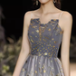 Simple A line Strapless Sequin Long Prom Dress B665