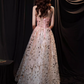 Robe de bal longue rose simple, ligne A, bretelles Spaghetti, paillettes, B668