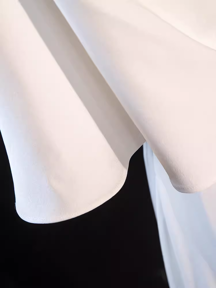 Sexy A line Short Sleeves Lace White Long Prom Dress B677