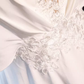 Robe de bal longue en dentelle blanche, ligne A, sexy, manches courtes, B677