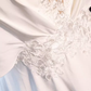 Sexy A line Short Sleeves Lace White Long Prom Dress B677