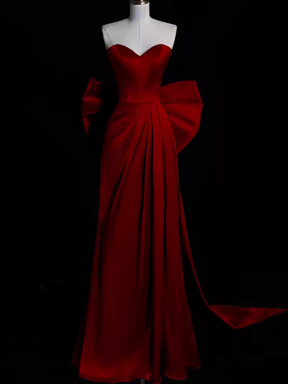 Sexy Mermaid Long Red Prom Dresses D065