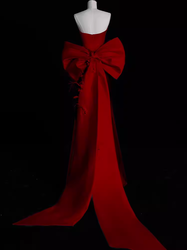 Sexy Mermaid Long Red Prom Dresses D065