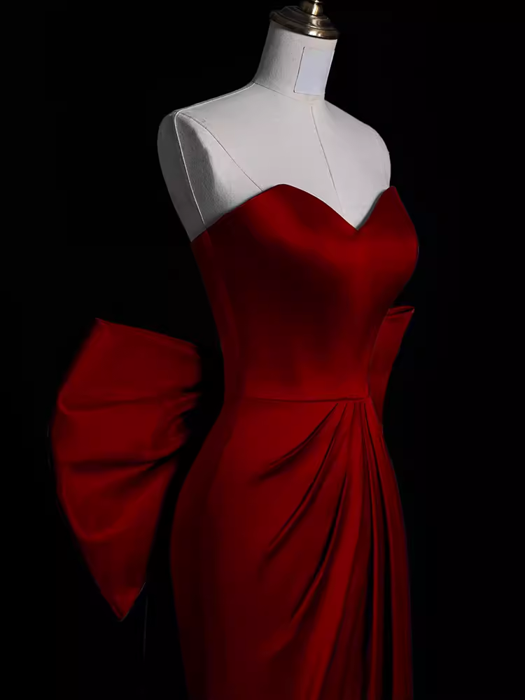 Sexy Mermaid Long Red Prom Dresses D065