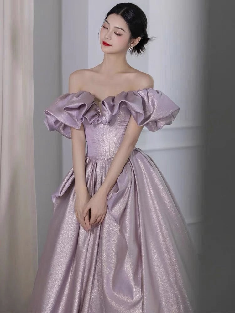 Sexy une ligne hors de l'épaule lilas longues robes de bal B781