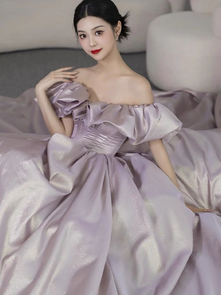 Sexy une ligne hors de l'épaule lilas longues robes de bal B781