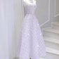 Sexy A Line Sleeveless Pink Floral Long Prom Dress B391