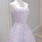 Sexy A Line Sleeveless Pink Floral Long Prom Dress B391