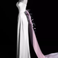 Robe de bal longue en Satin, ligne A, sexy, sans bretelles, B778