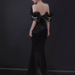 Simple Satin Long Mermaid Prom Dress Spaghetti Straps Party Dress B358