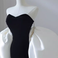 Modest Mermaid Strapless Black Velvet Long Prom Dresses C09