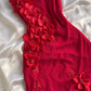 Robe de soirée sexy fourreau asymétrique à bretelles spaghetti en mousseline de soie sans manches bordeaux C2511