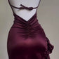 Vintage Mermaid Spaghetti Straps Custom Silk Satin Blue Long Prom Dresses C730