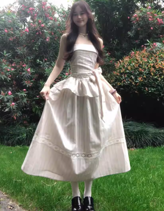 Nouvelle robe longue d'été élégante de style français pour femme C7700