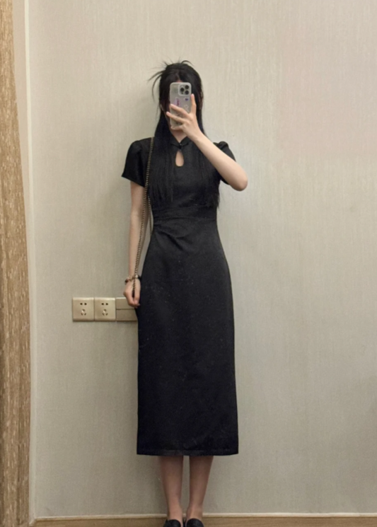 Nouvelle robe longue d'été élégante de style français pour femme C7600