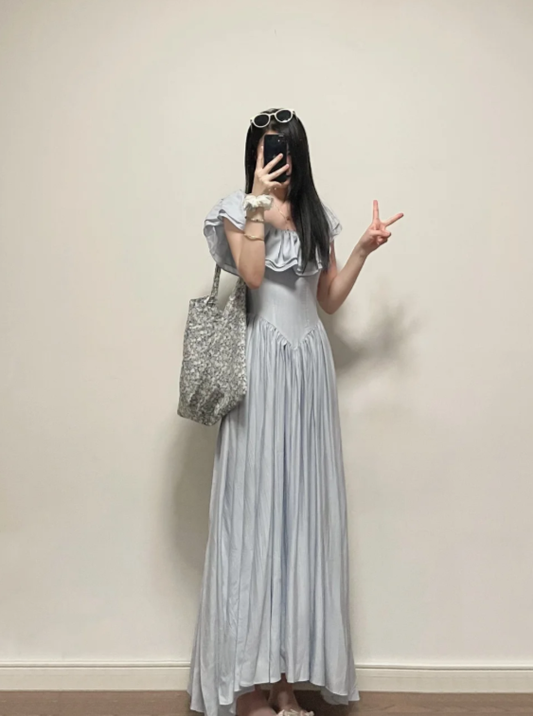 Nouvelle robe longue d'été élégante de style français pour femme C7601