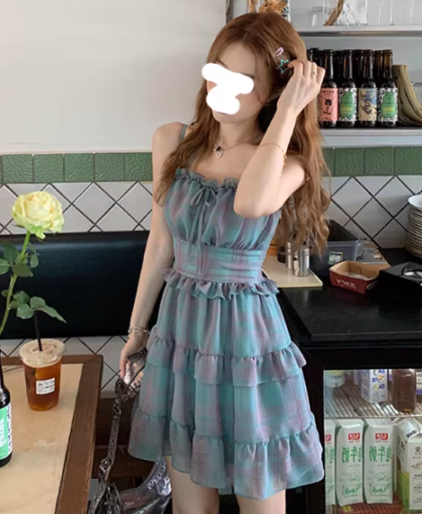 French-style 2026 New Pretty Women's Summer Short Dress C7303