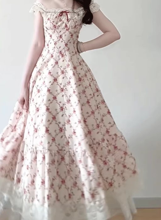 Nouvelle robe longue d'été élégante de style français pour femme C7707