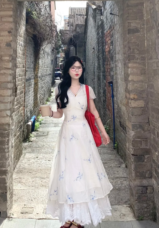 New Pretty French-style  Elegant Summer Women's Long Dress C7910