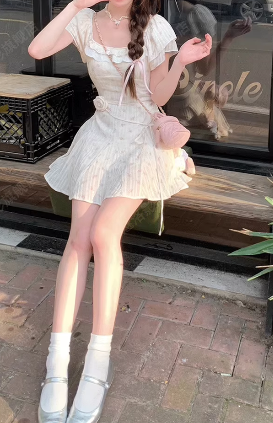 French-style 2026 New Pretty Women's Summer Short Dress C7711