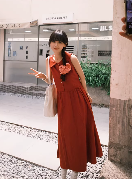 Nouvelle robe longue d'été élégante de style français pour femme C7712