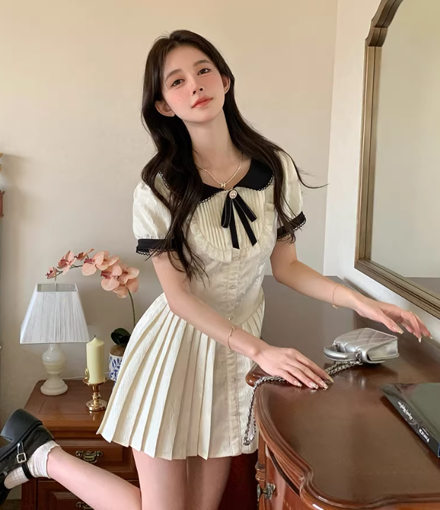 French-style 2026 New Pretty Women's Summer Short Dress C7733