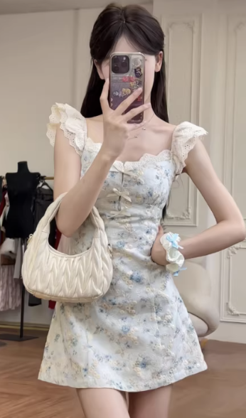 French-style 2026 New Pretty Women's Summer Short Dress C7338