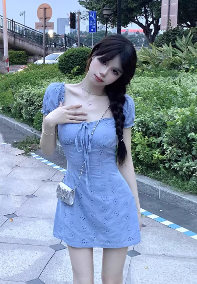 French-style 2026 New Pretty Women's Summer Short Dress C7341