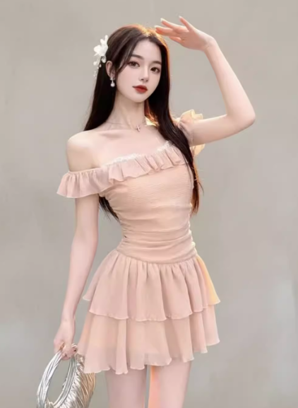 French-style 2026 New Pretty Women's Summer Short Dress C7344