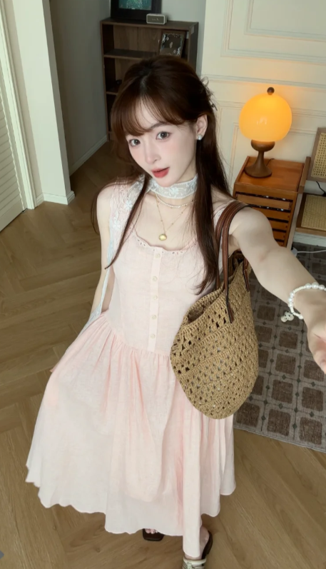 New Pretty French-style  Elegant Summer Women's Long Dress C7615