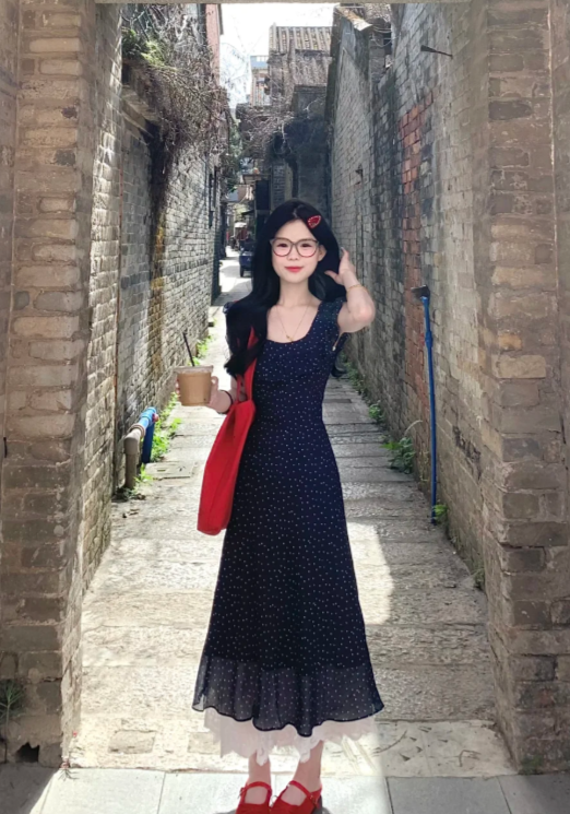 New Pretty French-style  Elegant Summer Women's Long Dress C7916