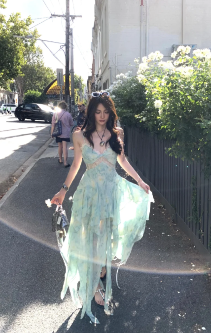 New Pretty French-style  Elegant Summer Women's Long Dress C7616