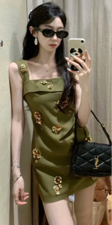 French-style 2026 New Pretty Women's Summer Short Dress C7416