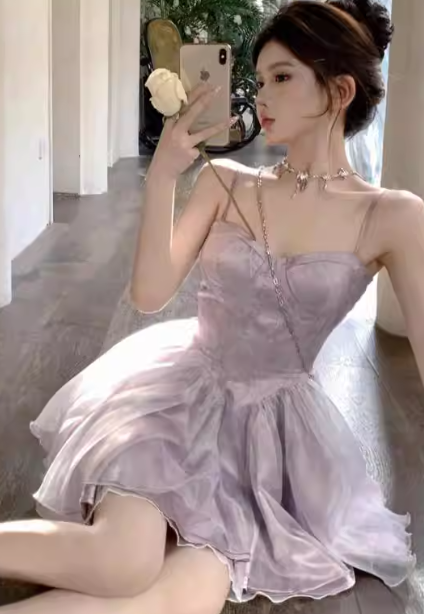 French-style 2026 New Pretty Women's Summer Short Dress C7217