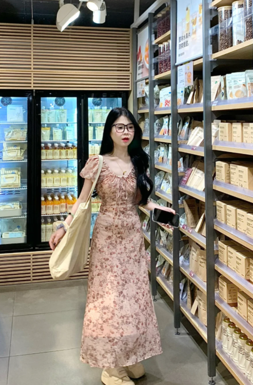 New Pretty French-style  Elegant Summer Women's Long Dress C7917