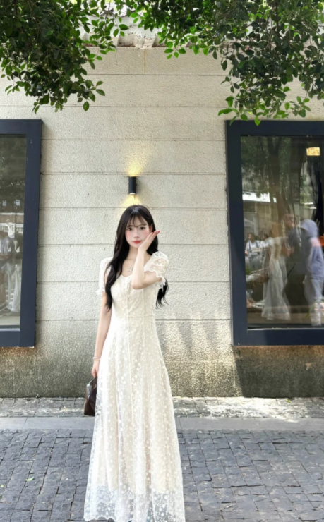 Nouvelle robe longue d'été élégante de style français pour femme C7619