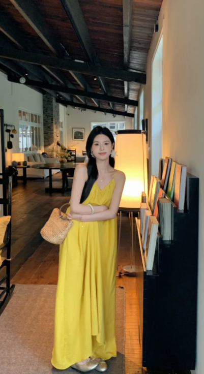 Nouvelle robe longue d'été élégante de style français pour femme C7620