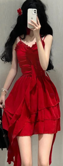 Robe courte d'été pour femme, style français, collection 2026, référence C7525