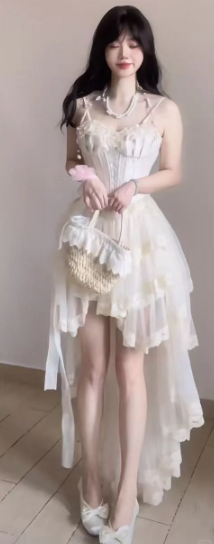 Nouvelle jolie robe longue d'été pour femme, style français, référence C7528