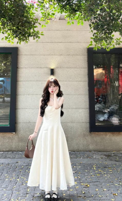 New Pretty French-style  Elegant Summer Women's Long Dress C7802