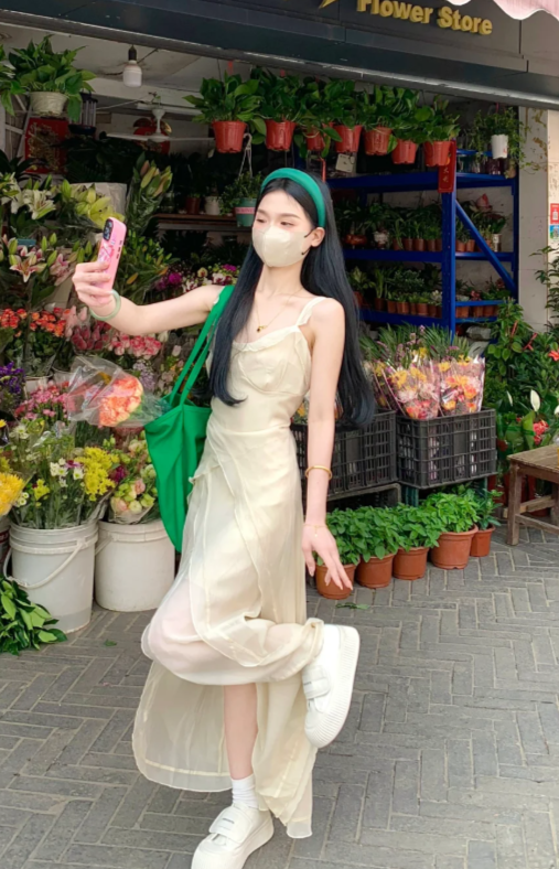 New Pretty French-style  Elegant Summer Women's Long Dress C7930