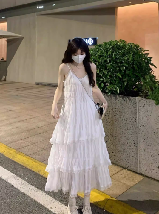 New Pretty French-style  Elegant Summer Women's Long Dress C7831