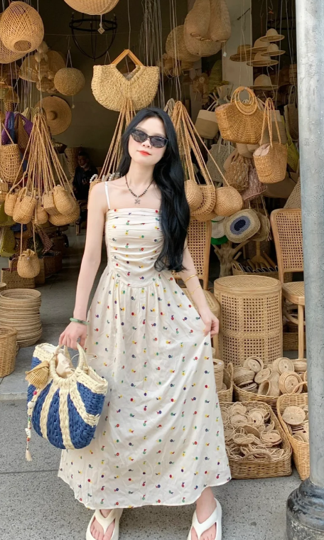 New Pretty French-style  Elegant Summer Women's Long Dress C7934