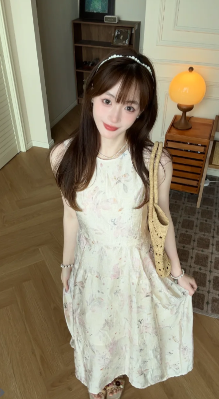 Nouvelle robe longue d'été élégante de style français pour femme C7635