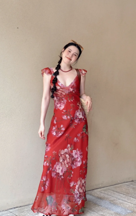 Nouvelle robe longue d'été élégante de style français pour femme C7638