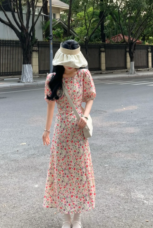 New Pretty French-style  Elegant Summer Women's Long Dress C7941