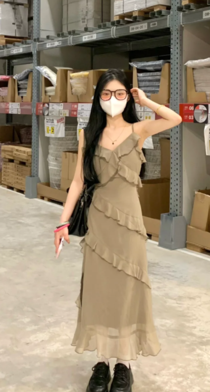 New Pretty French-style  Elegant Summer Women's Long Dress C7942