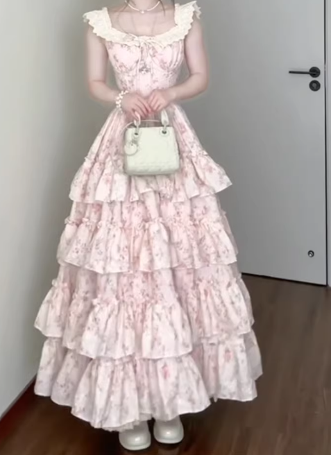 New Pretty French-style  Elegant Summer Women's Long Dress C7844